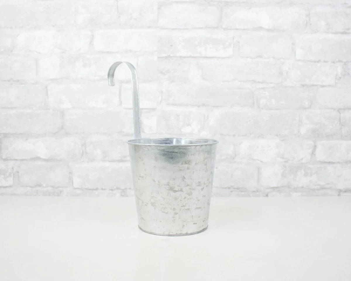 Galvanized Hanging Pot w/ Hook (Multiple Sizes) - Image 7