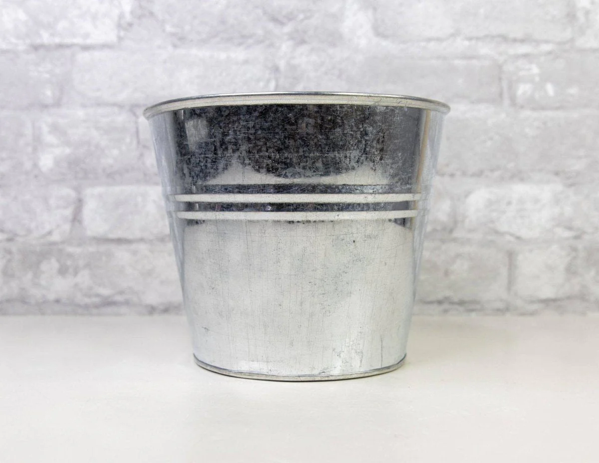Galvanized Metal Bucket - Silver (Multiple Sizes) - Image 10