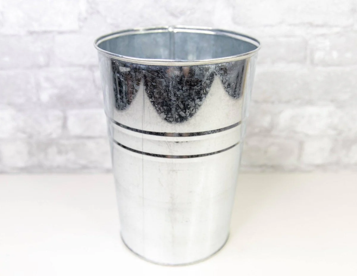Galvanized Metal Bucket - Silver (Multiple Sizes) - Image 14