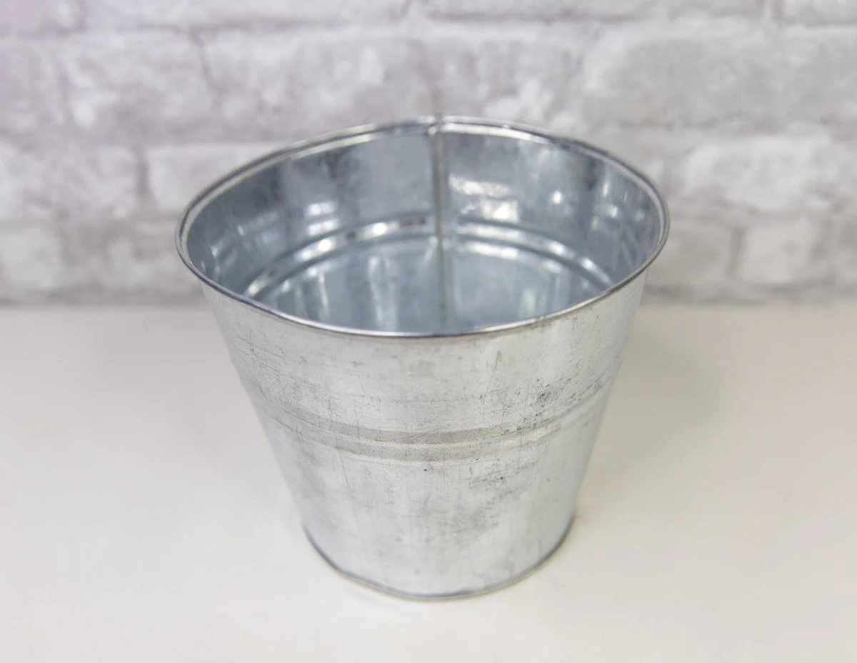 Galvanized Metal Bucket - Silver (Multiple Sizes) - Image 2