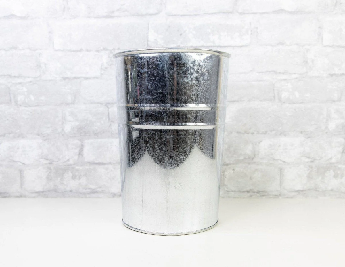 Galvanized Metal Bucket - Silver (Multiple Sizes) - Image 4