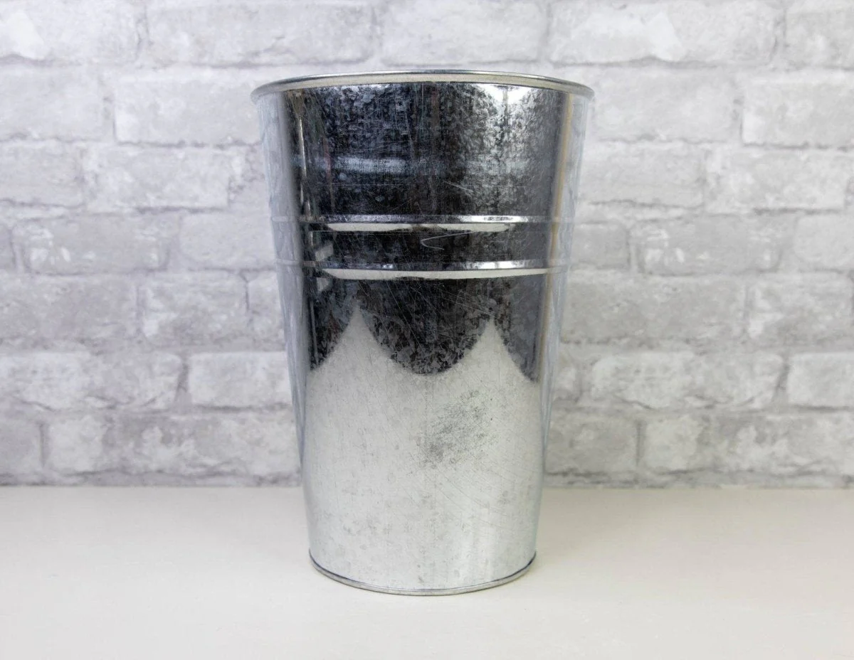 Galvanized Metal Bucket - Silver (Multiple Sizes) - Image 7