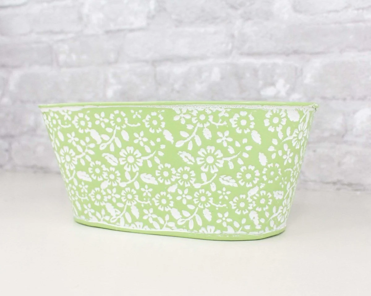 Green Floral Pattern Planter (Multiple Sizes) - Image 3