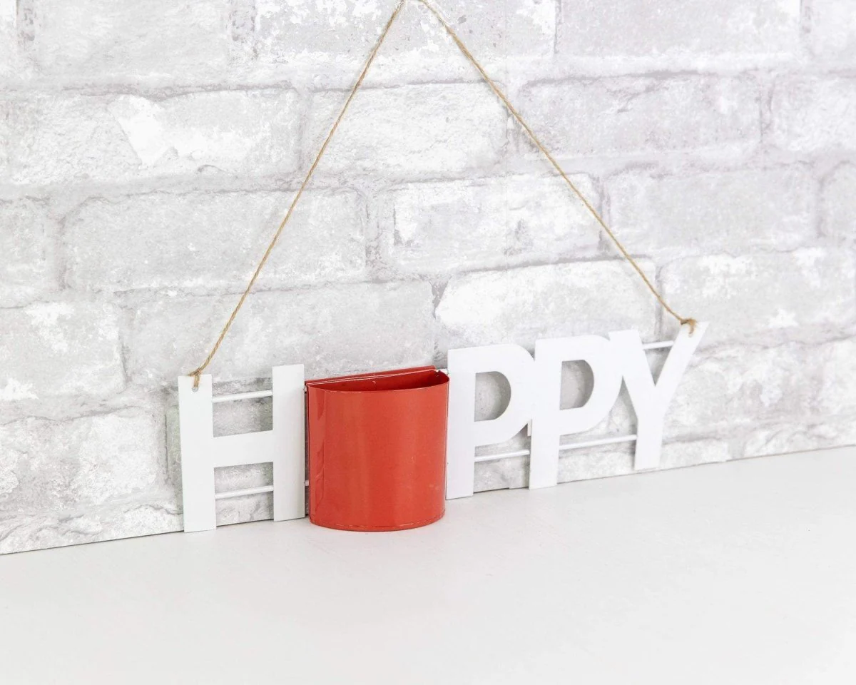 Hanging Metal Sign - Happy - Image 2
