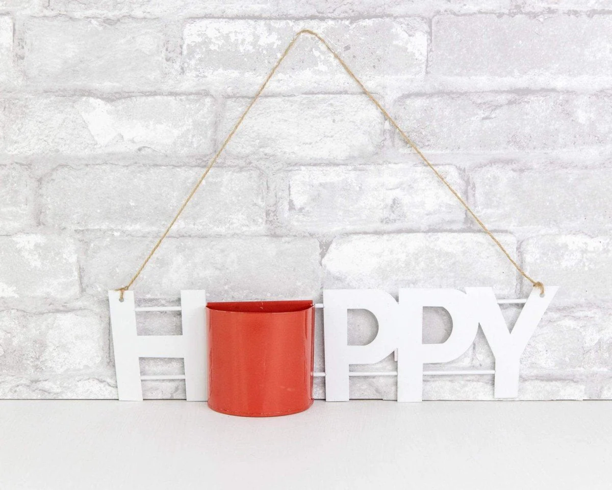 Hanging Metal Sign - Happy - Image 3