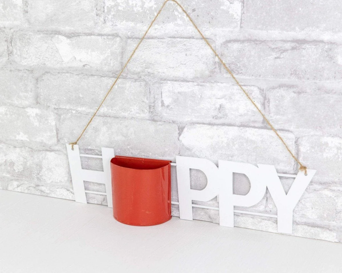 Hanging Metal Sign - Happy - Image 4
