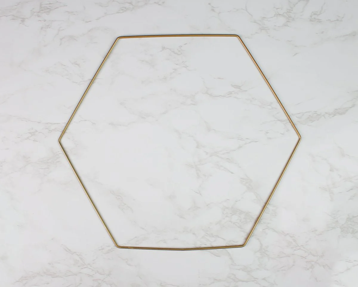 Hexagon Metal Ring - 12" Gold - Image 2
