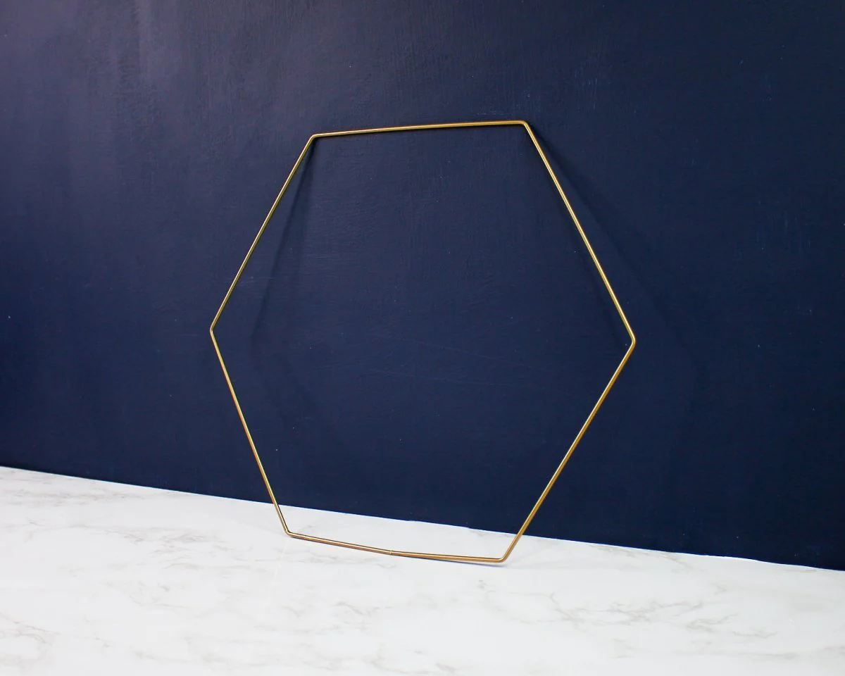 Hexagon Metal Ring - 12" Gold - Image 3