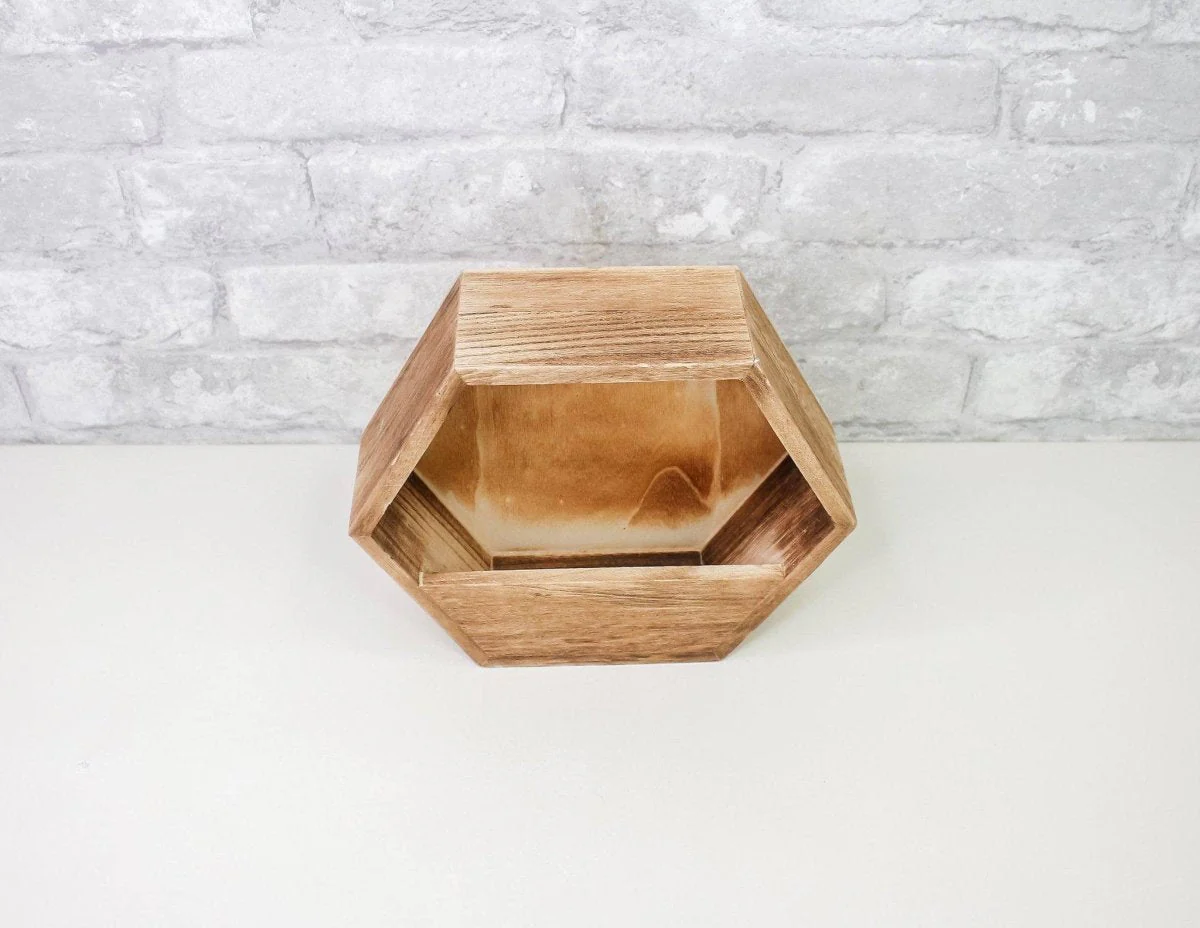 Hexagon Wood Planter - Image 3