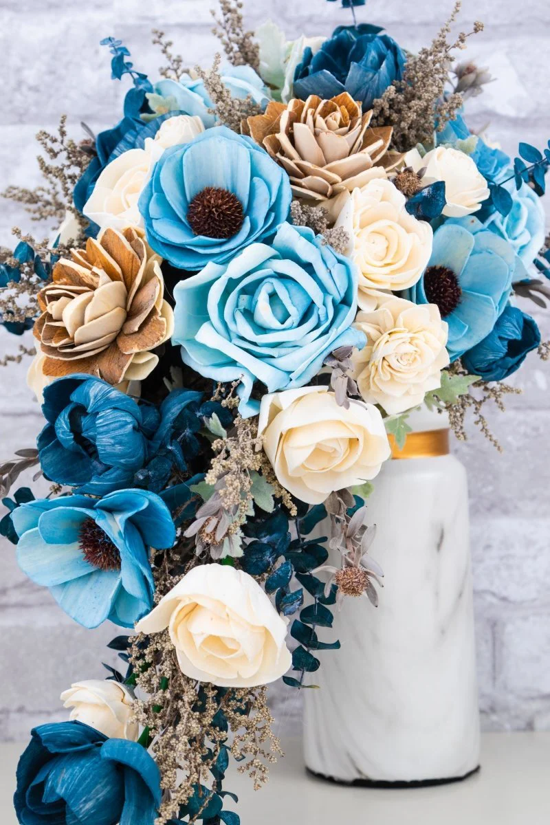 Hint Of Sapphire Cascade Bouquet - Image 2