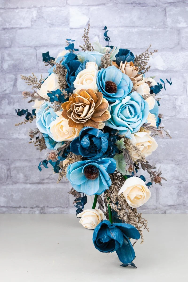 Hint Of Sapphire Cascade Bouquet - Image 3