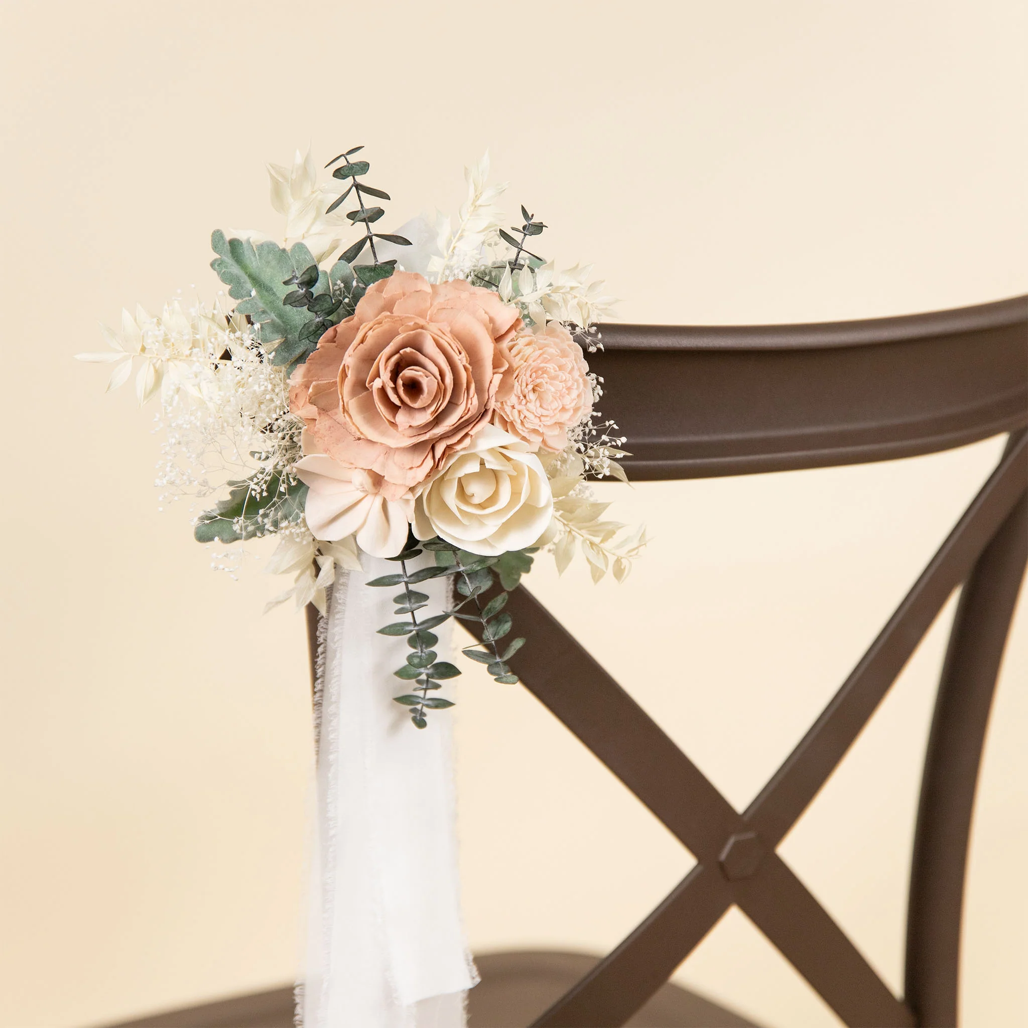 Luxe Blush Chiffon Chair Decoration* - Image 3
