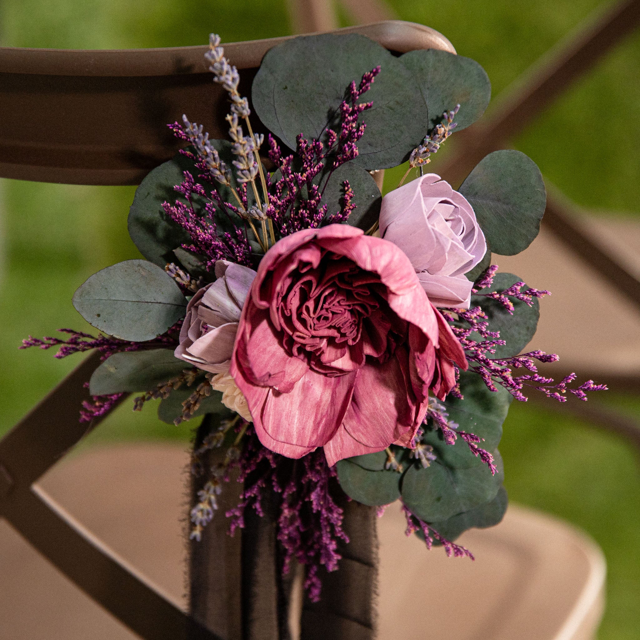 Luxe Peony Chiffon Chair Decoration - Image 4