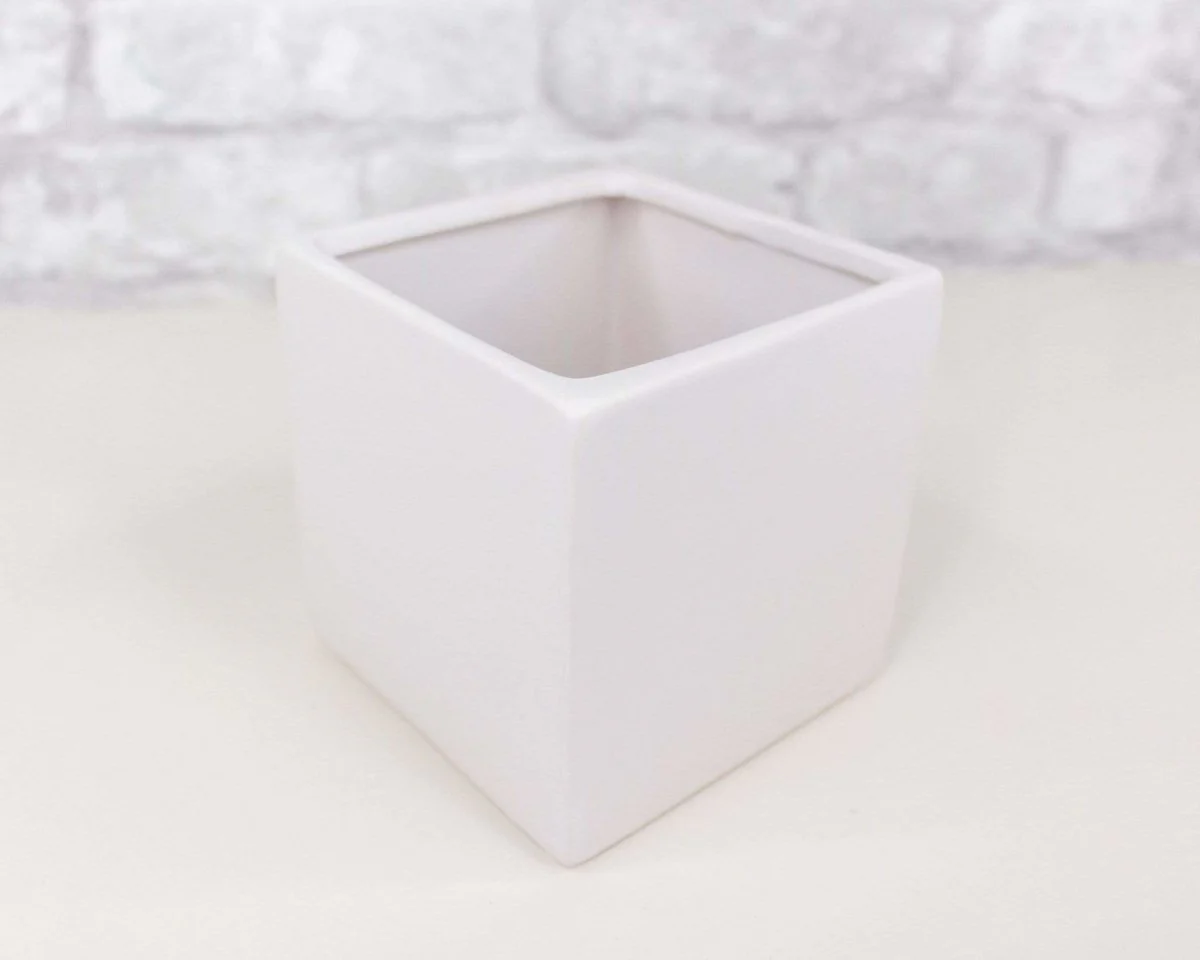 Matte Cube Ceramic Container (Multiple Colors) - Image 2