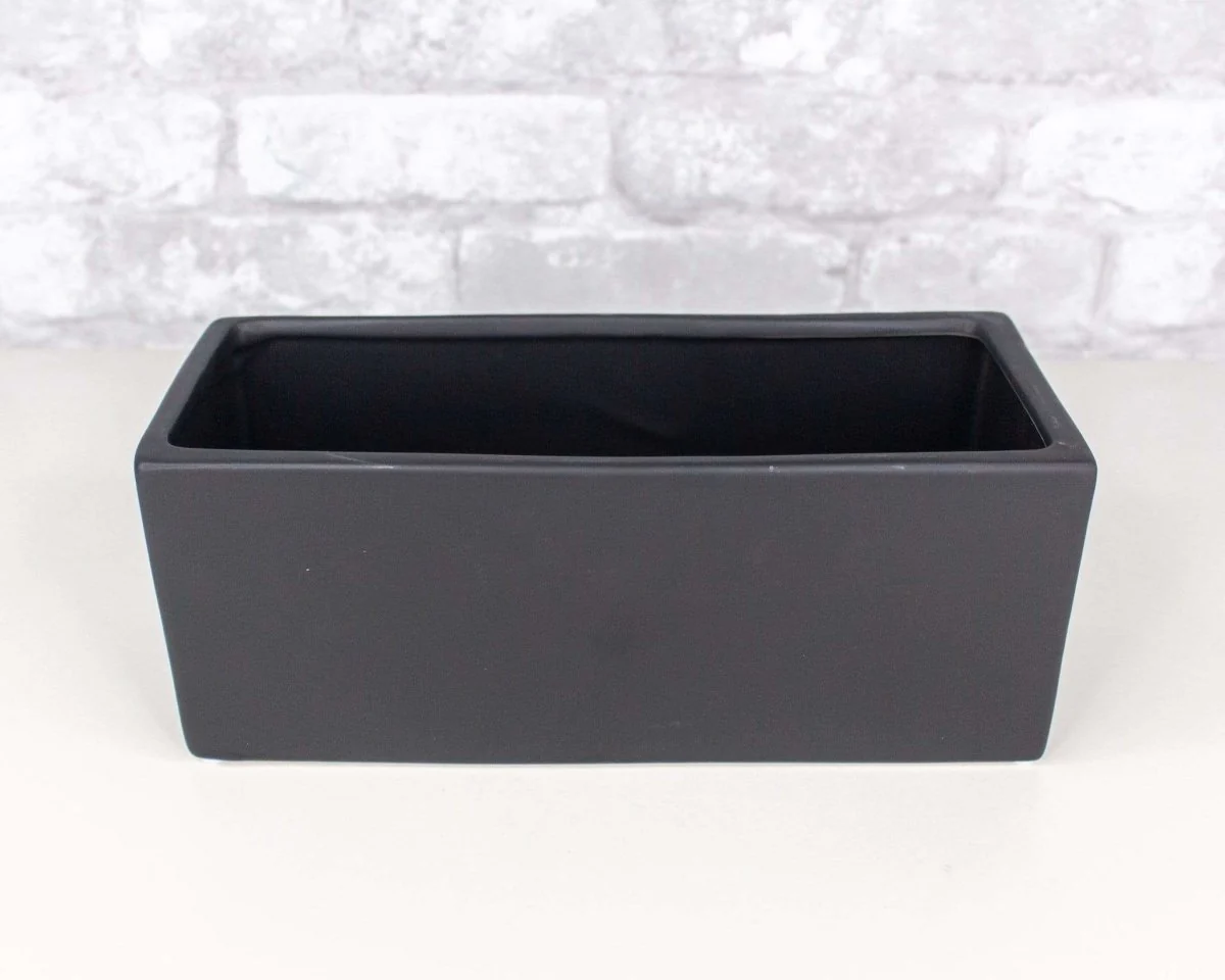 Matte Rectangle Ceramic Container - Black - Image 2