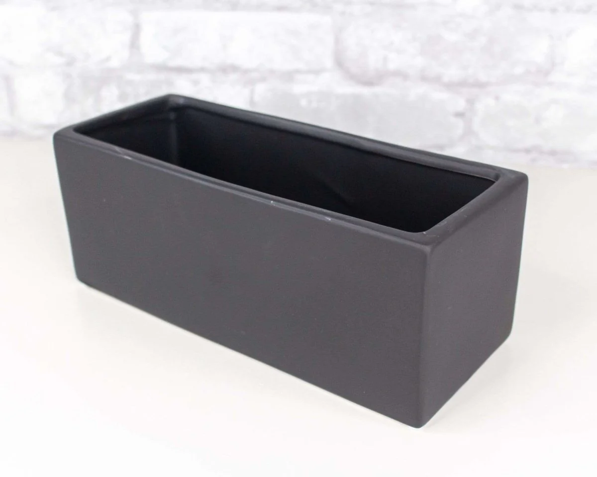 Matte Rectangle Ceramic Container - Black - Image 3
