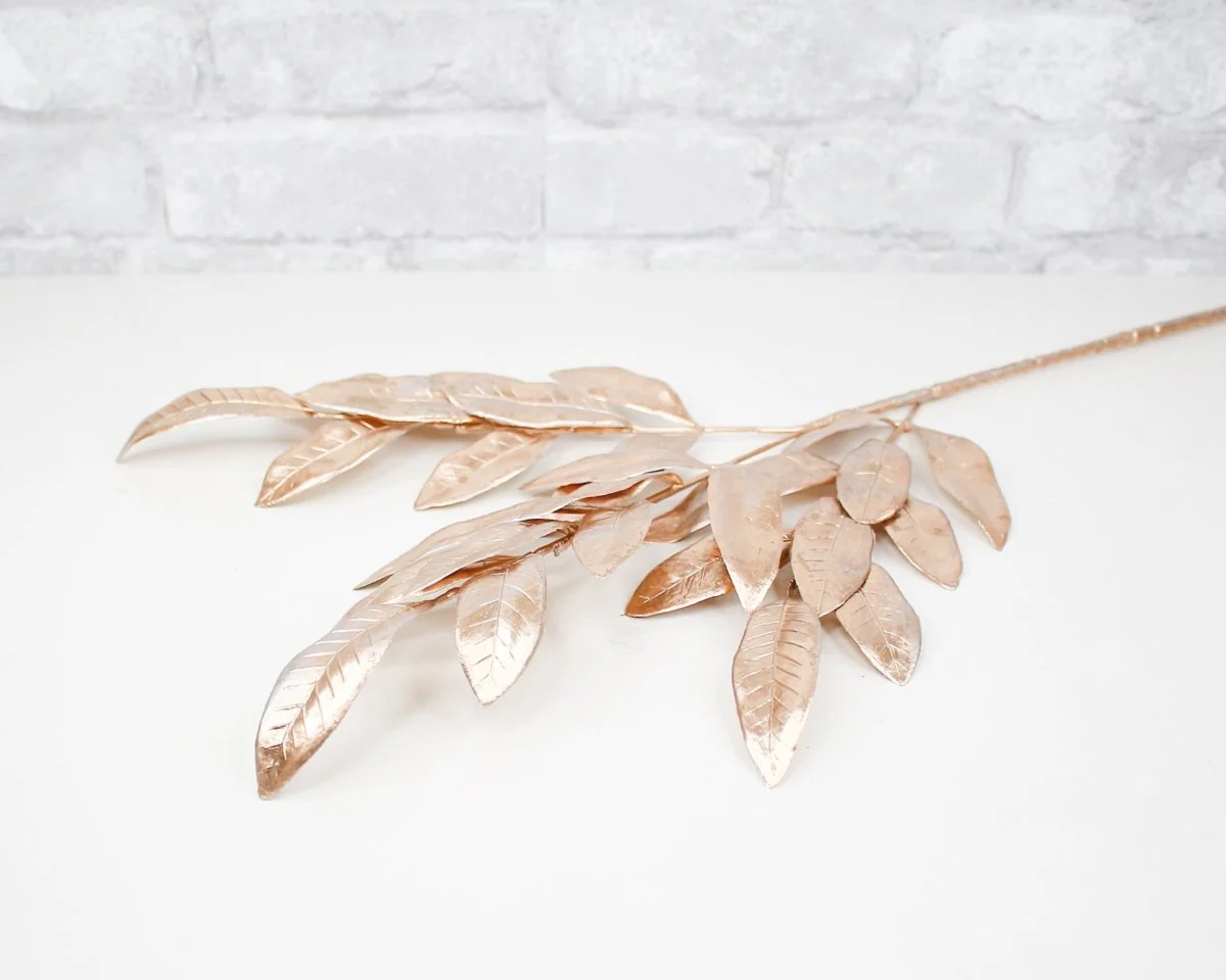 Metallic Bay Leaf Spray - Gold - Image 2