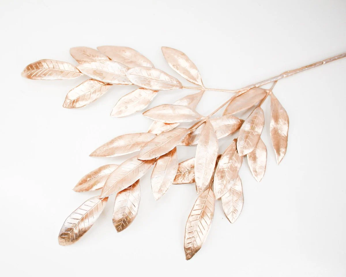 Metallic Bay Leaf Spray - Gold - Image 3