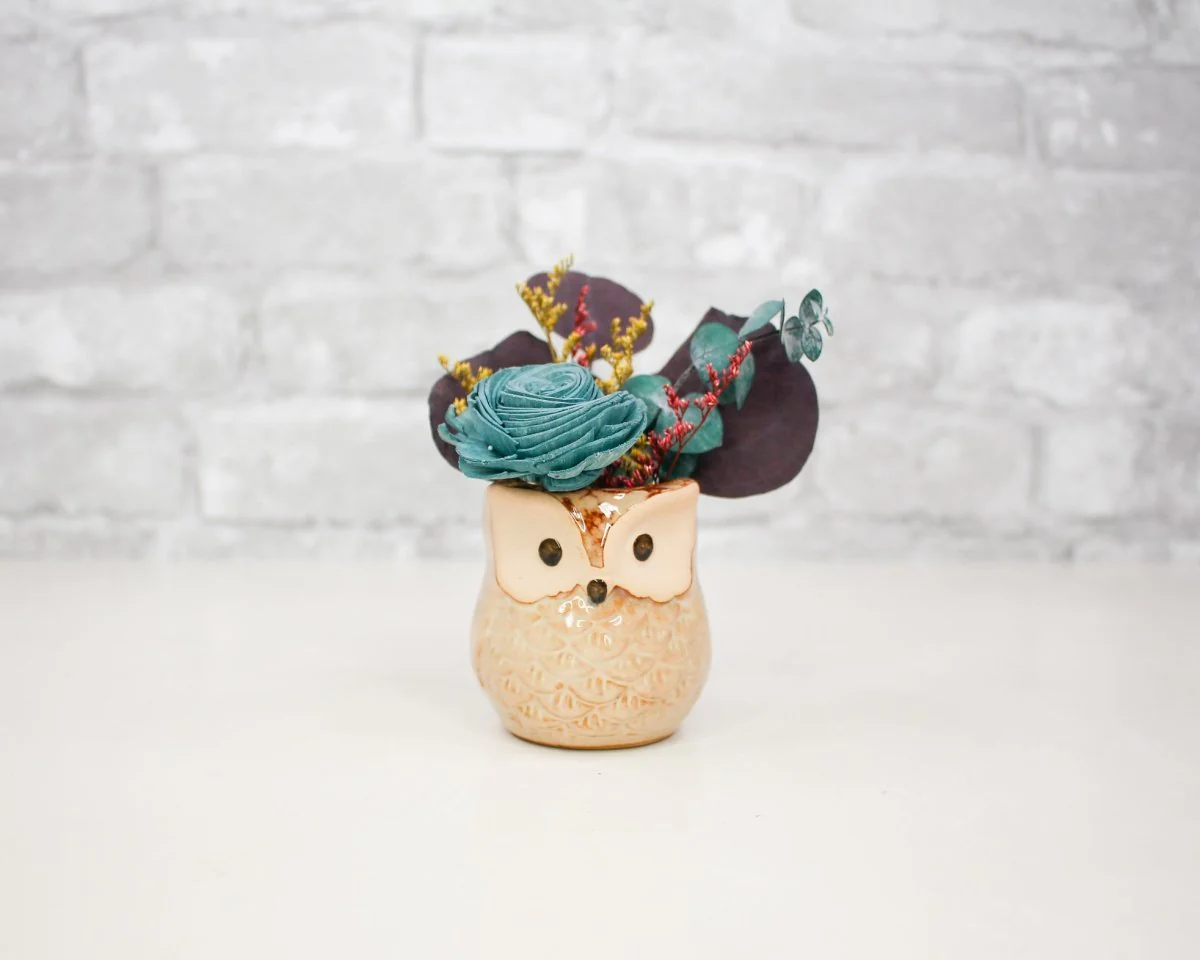 Mini Ceramic Owl Pot (Set of 3) - Image 10