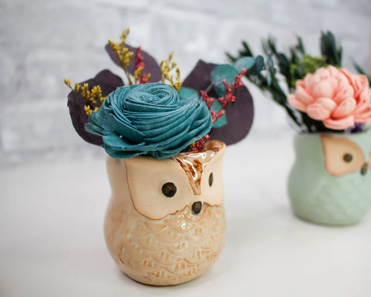 Mini Ceramic Owl Pot (Set of 3) - Image 6