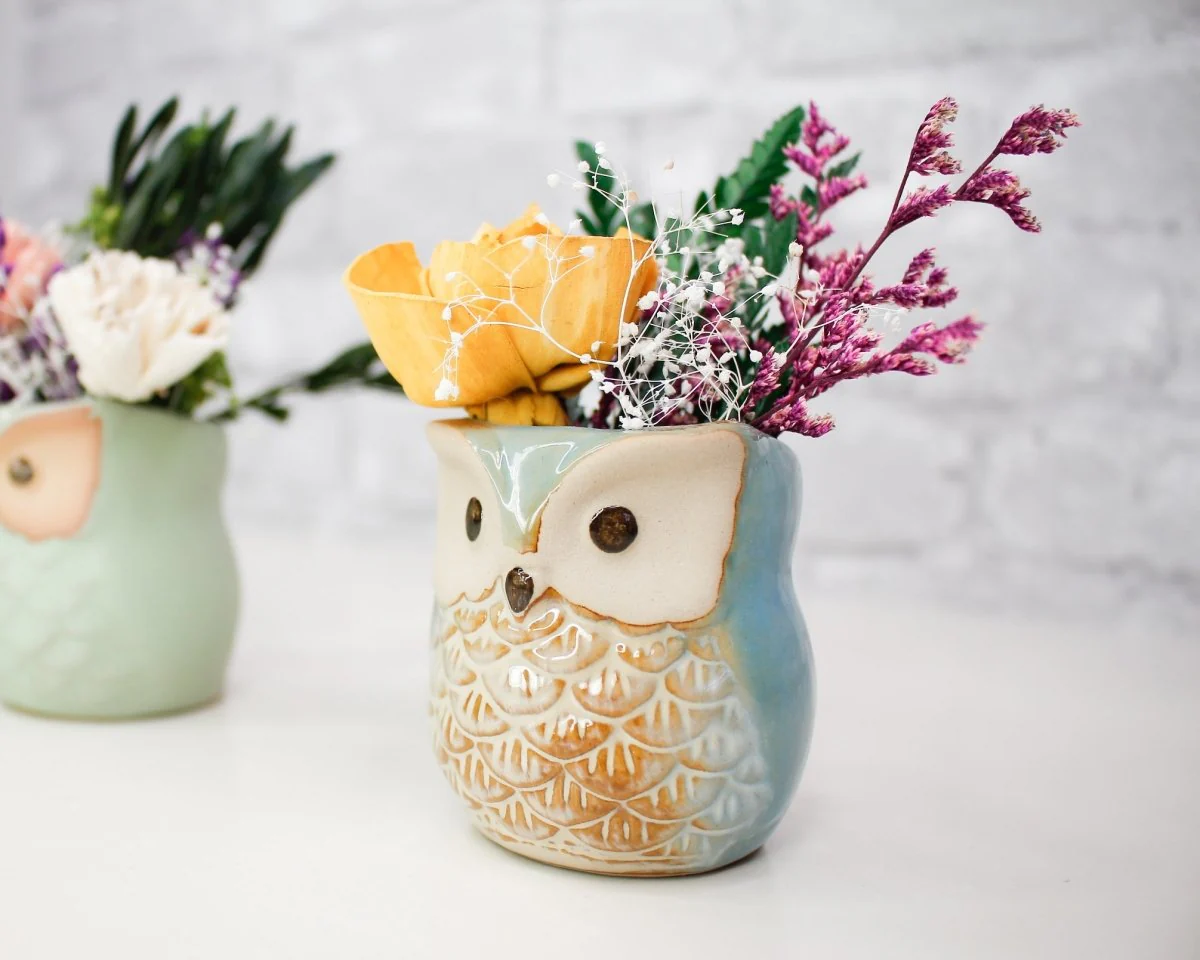 Mini Ceramic Owl Pot (Set of 3) - Image 7