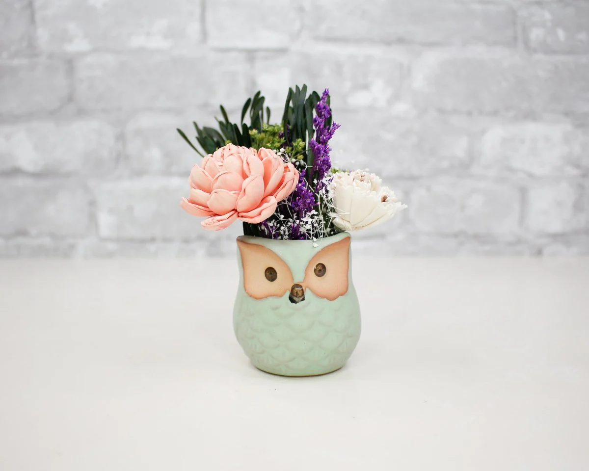Mini Ceramic Owl Pot (Set of 3) - Image 8