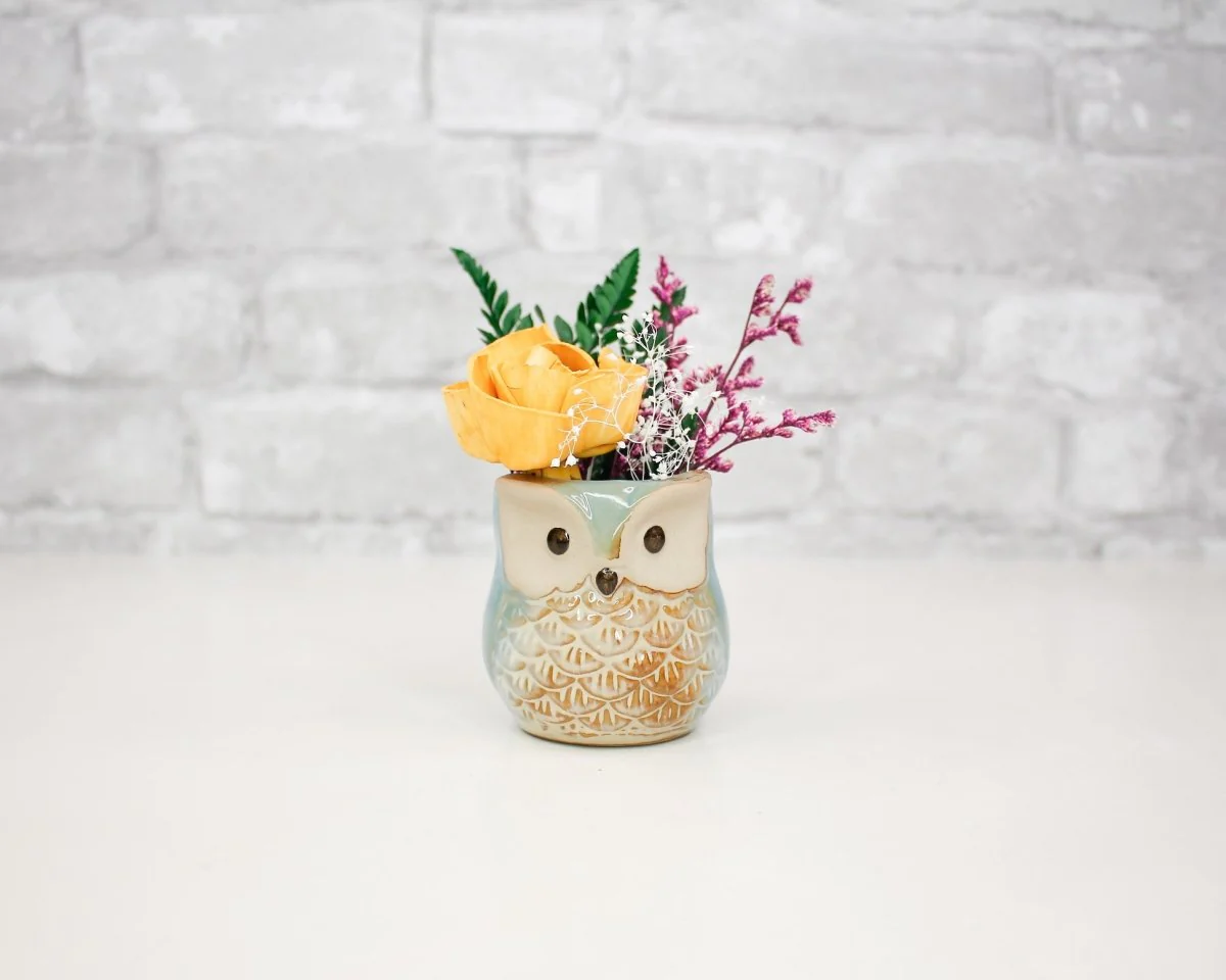 Mini Ceramic Owl Pot (Set of 3) - Image 9