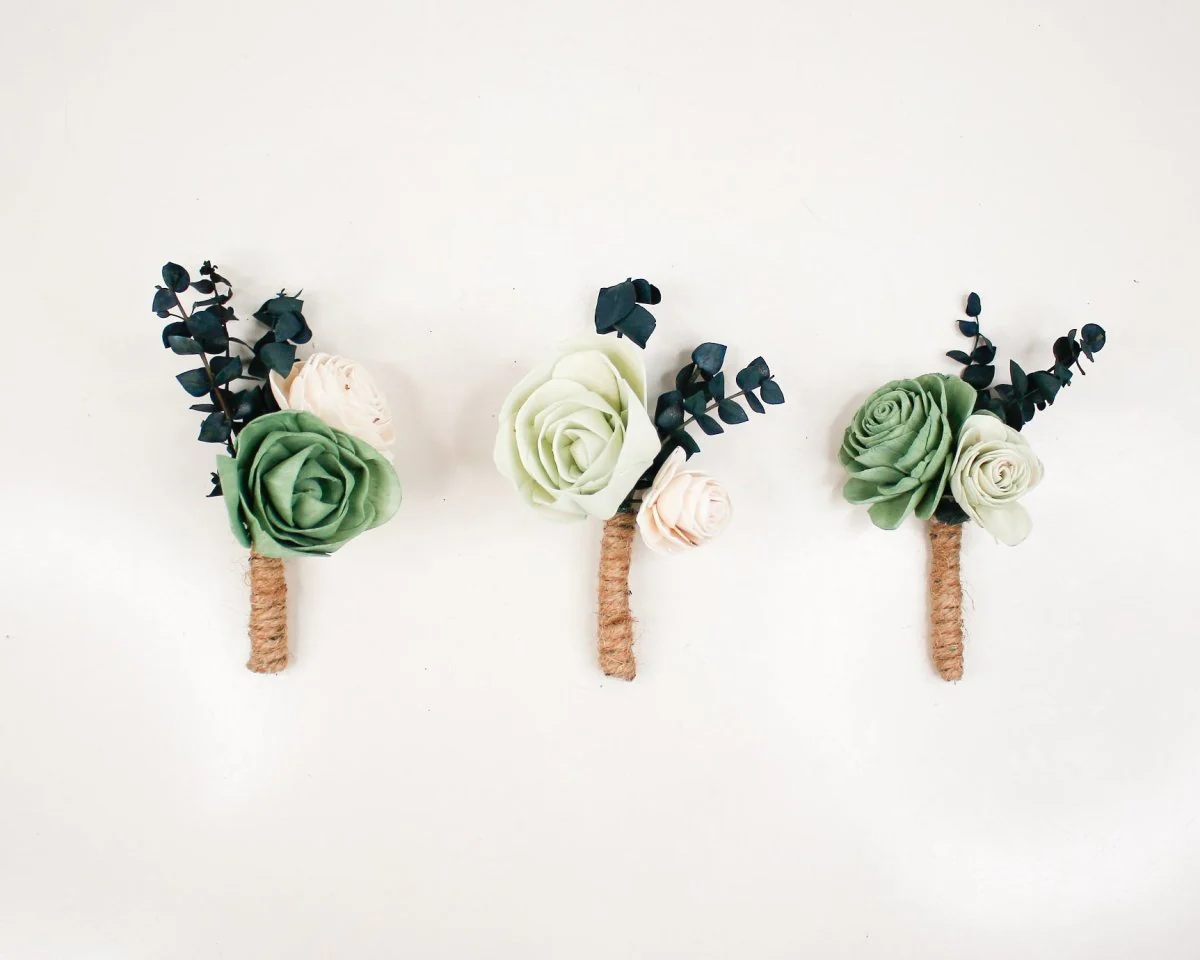Olive Branch Boutonniere (Set of 3) - Image 3