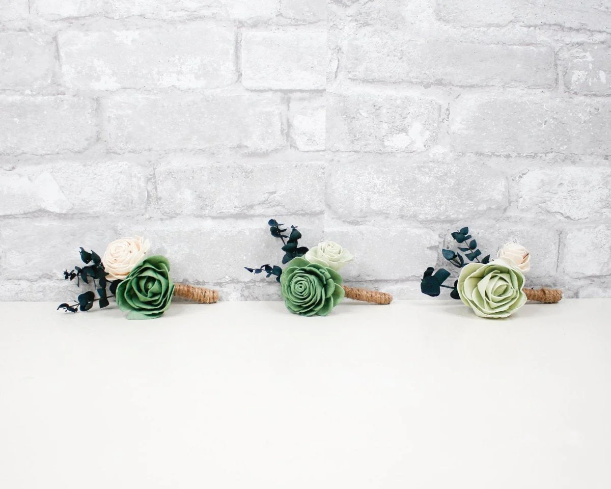 Olive Branch Boutonniere (Set of 3)* - Image 2