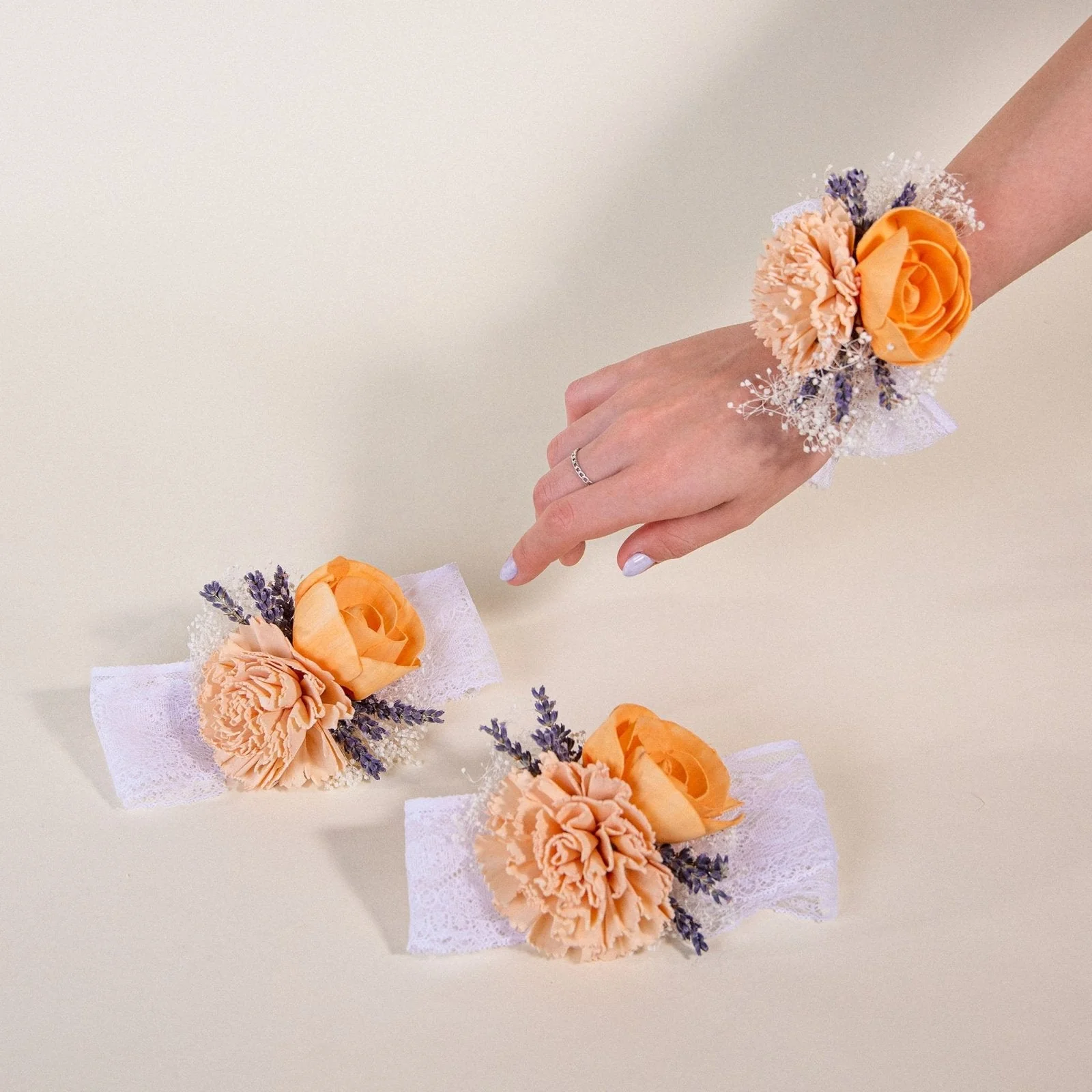 Peach Dawn Corsage (Set Of 3) - Image 4