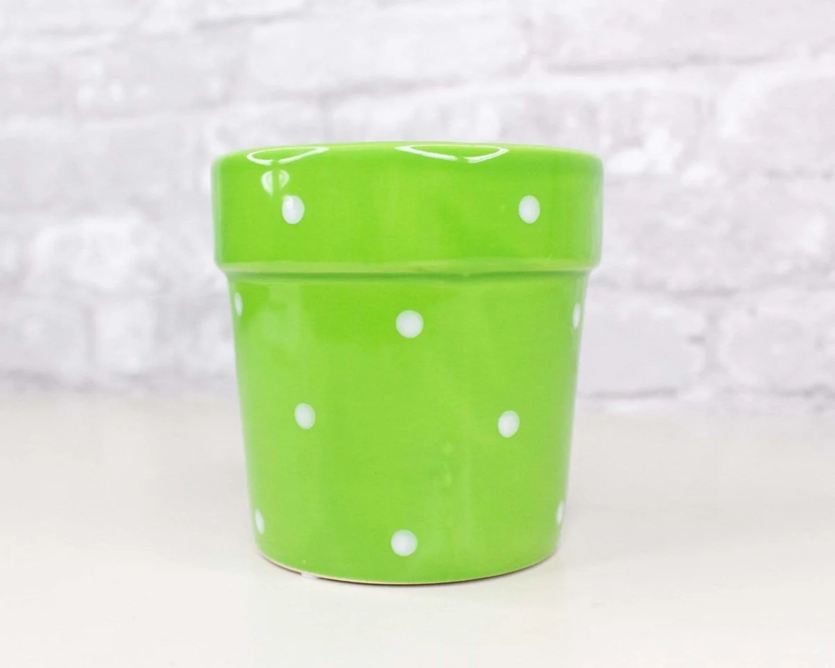 Polka Dot Ceramic Planter (Multiple Colors) - Image 2
