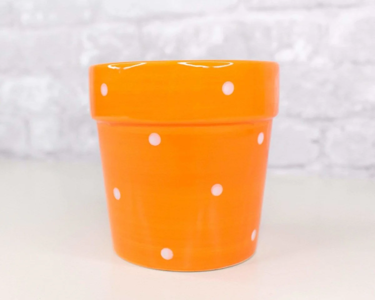 Polka Dot Ceramic Planter (Multiple Colors) - Image 3