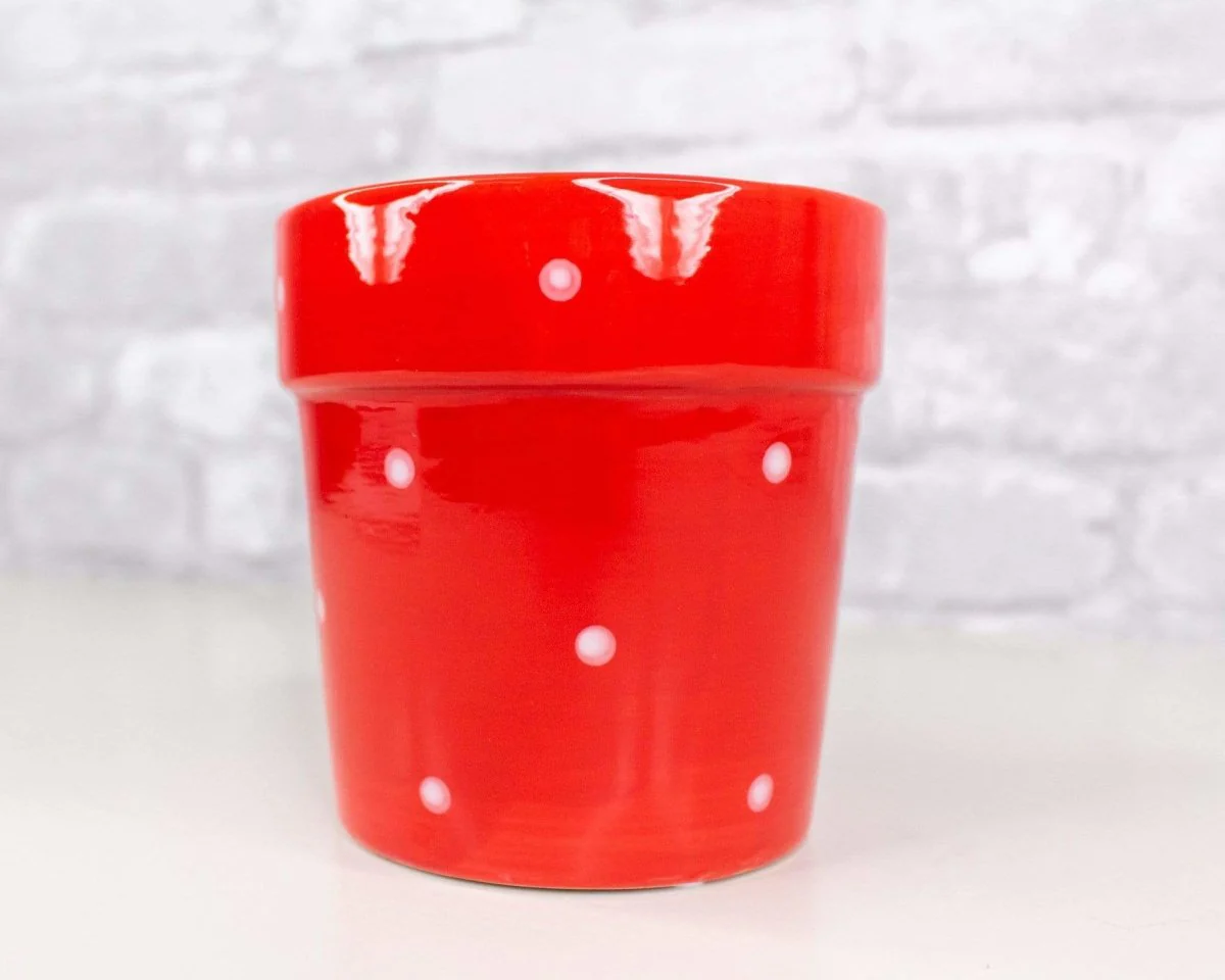 Polka Dot Ceramic Planter (Multiple Colors) - Image 4