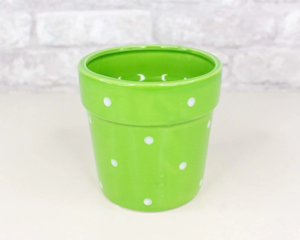 Polka Dot Ceramic Planter (Multiple Colors) - Image 7