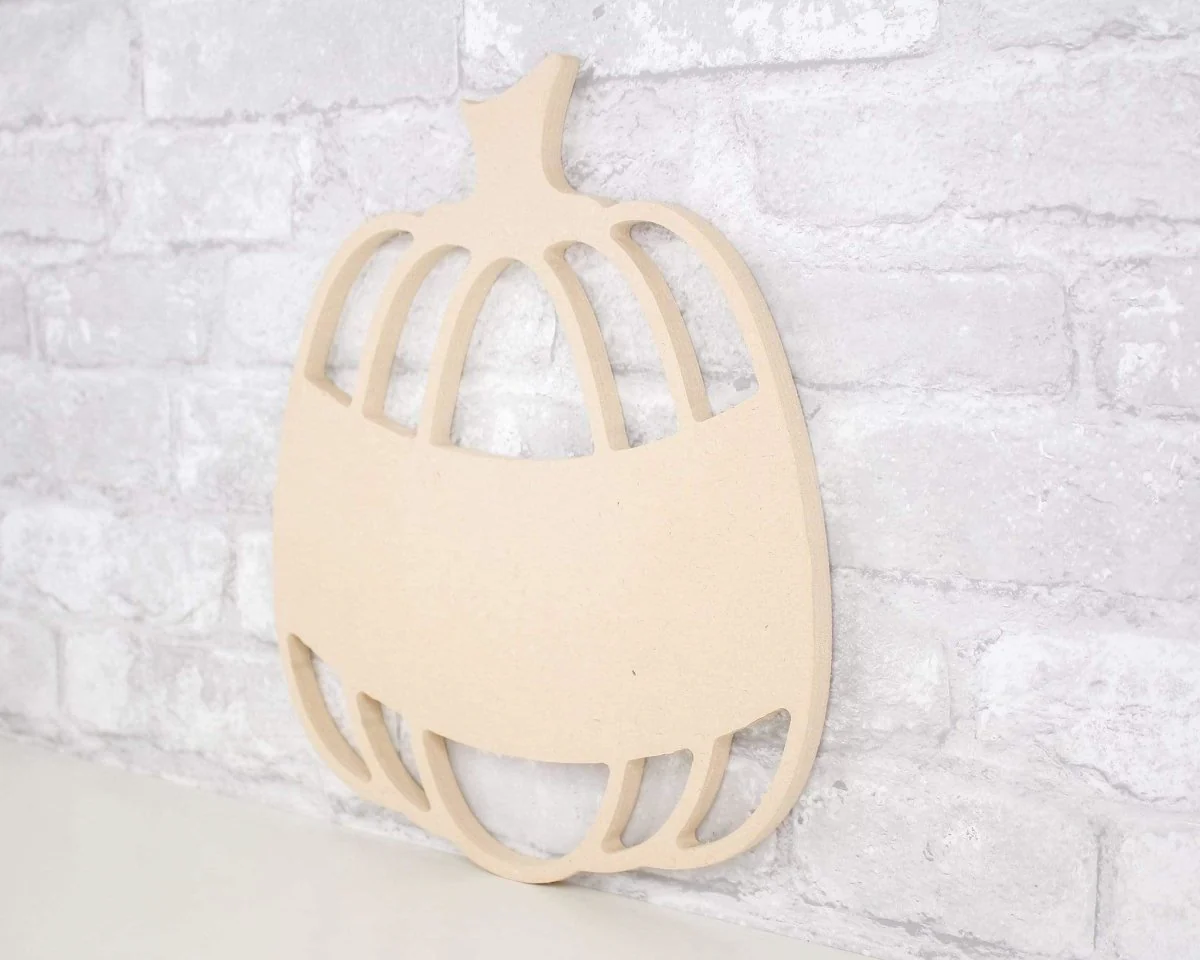 Pumpkin w/Banner Wood Cutout - Image 3