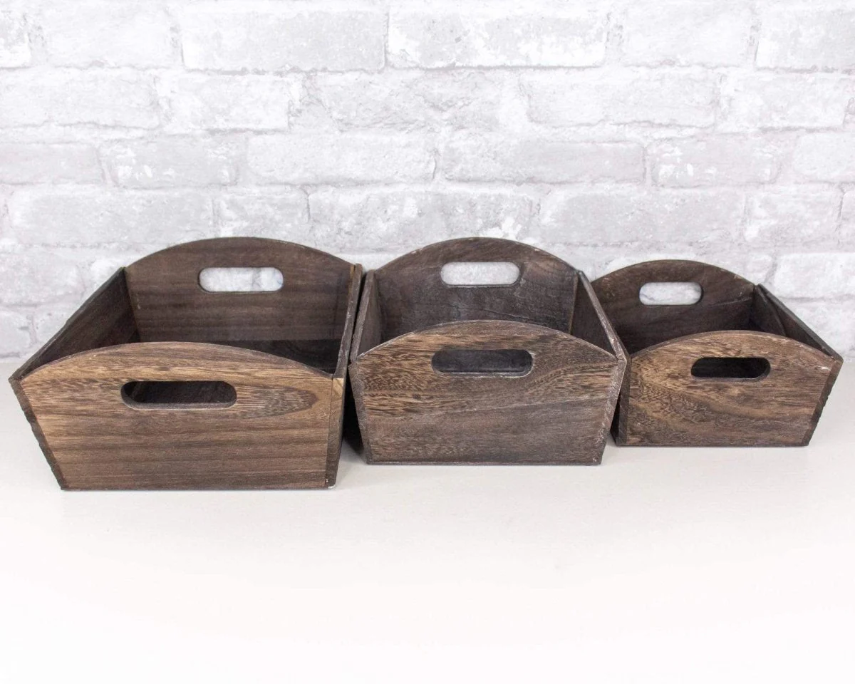 Brown Stained Wood Planter (Multiple Sizes) - Image 2