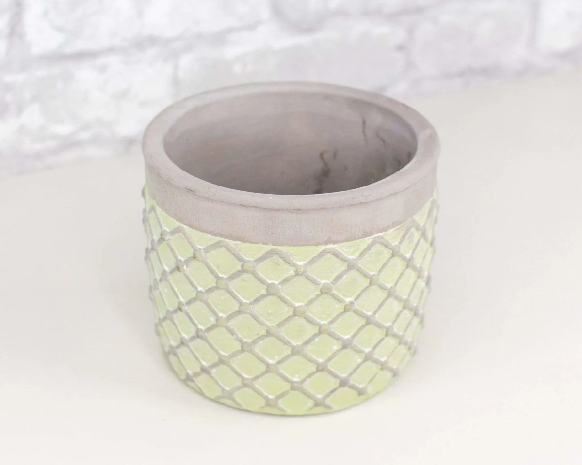 Round Cement Lattice Pot (Multiple Colors) - Image 2