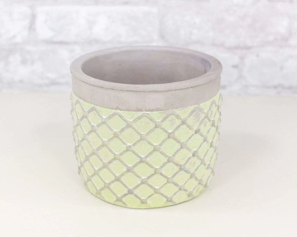 Round Cement Lattice Pot (Multiple Colors) - Image 3