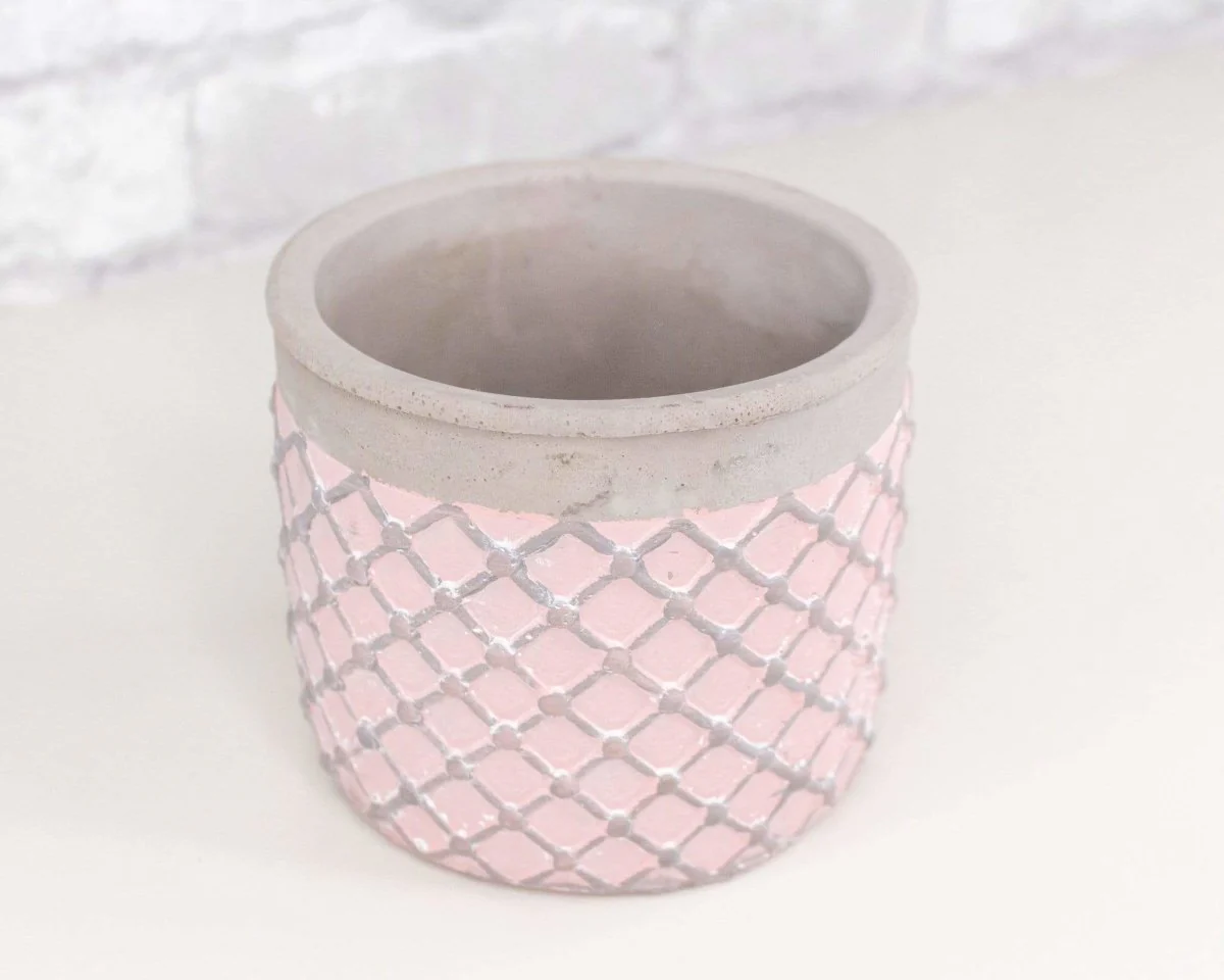Round Cement Lattice Pot (Multiple Colors) - Image 4