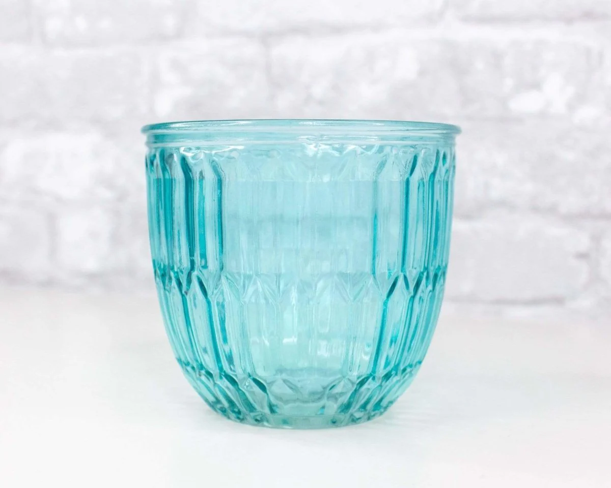Round Embossed Glass Pot (Multiple Colors) - Image 3