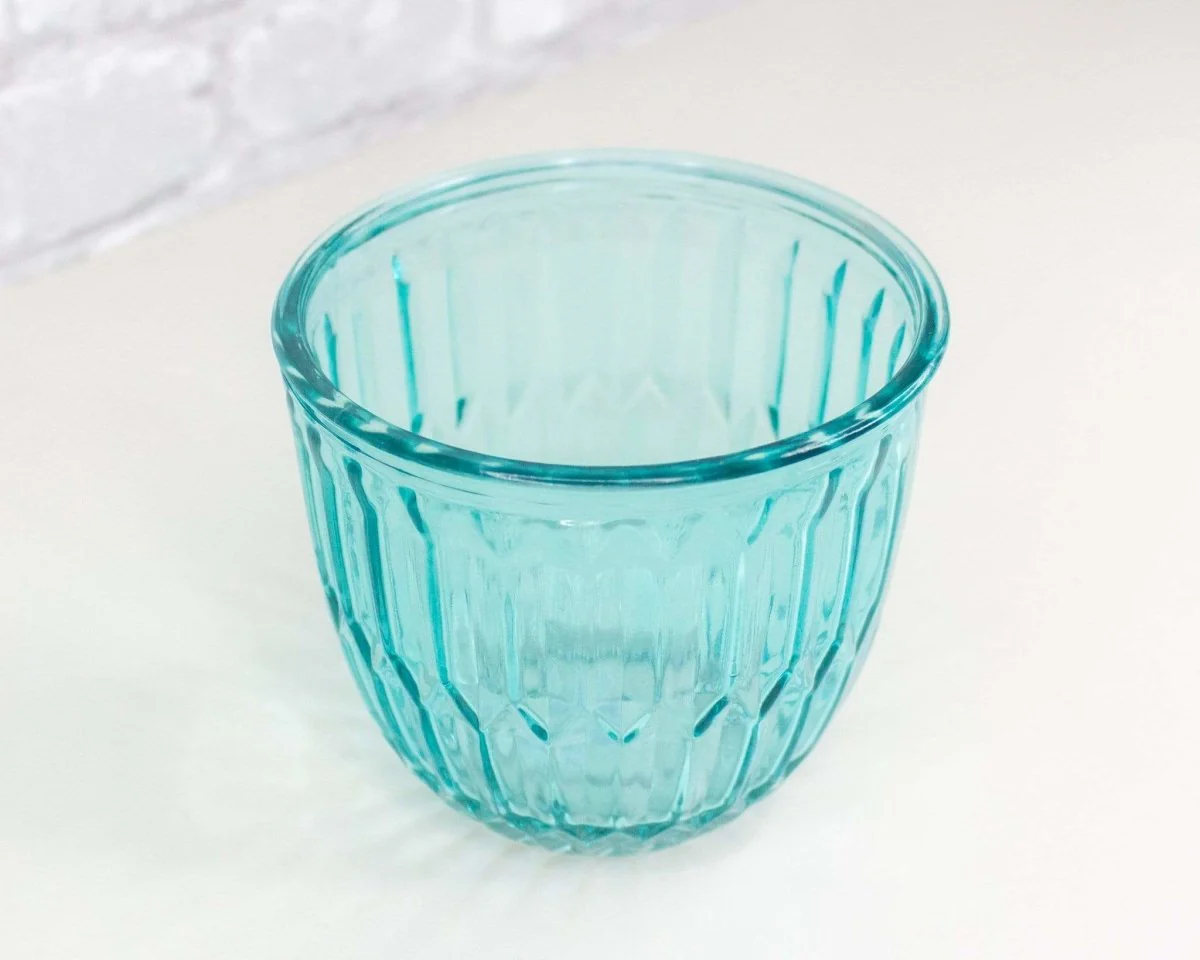 Round Embossed Glass Pot (Multiple Colors) - Image 5