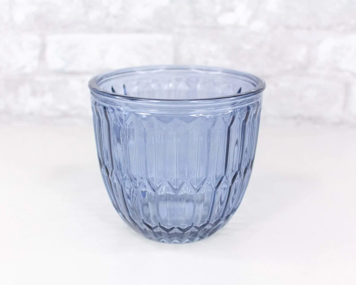 Round Embossed Glass Pot (Multiple Colors) - Image 9
