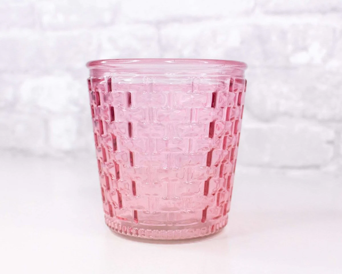 Round Glass Container - Basket Design (Multiple Colors) - Image 3