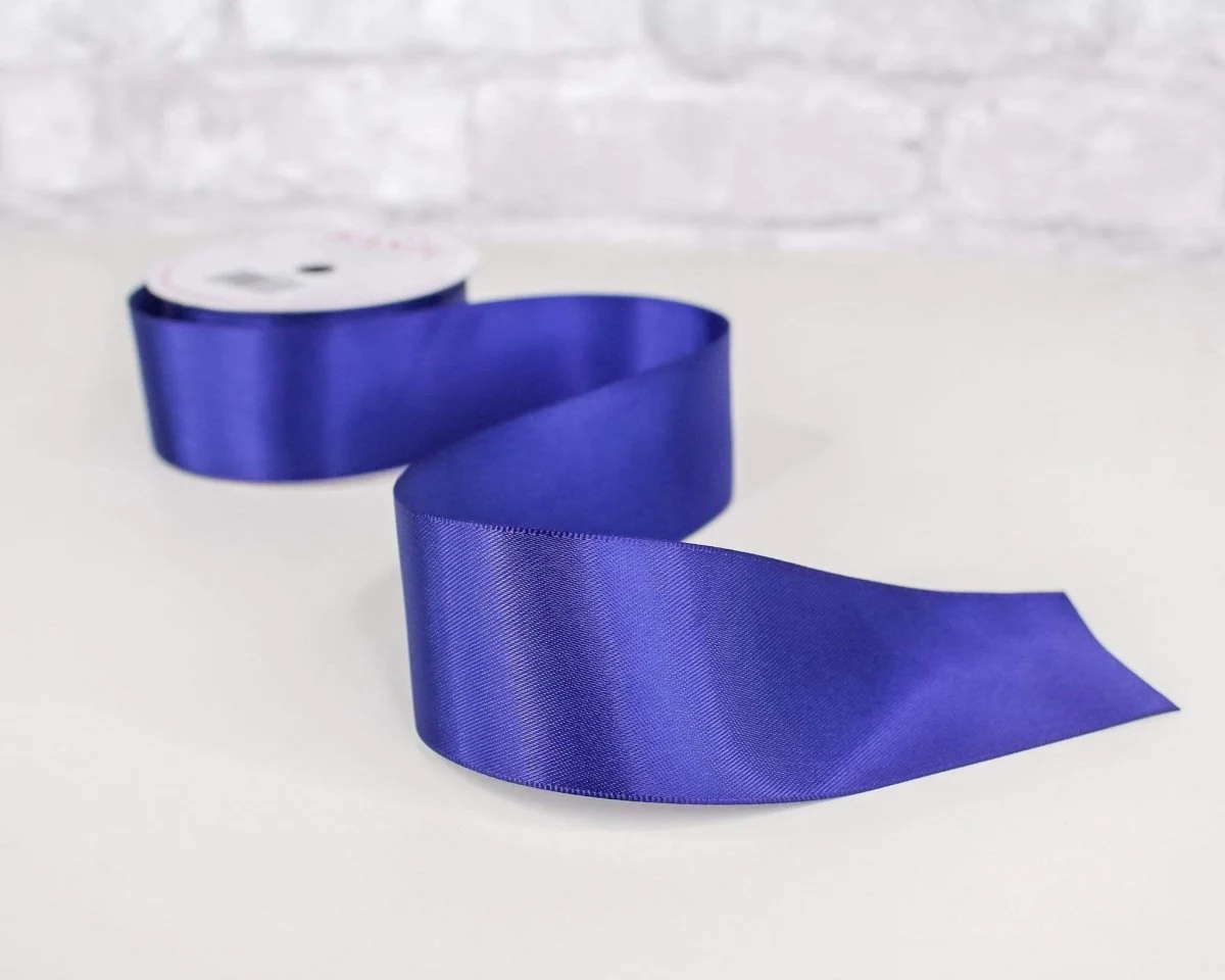 Navy Blue Satin Ribbon - Image 3