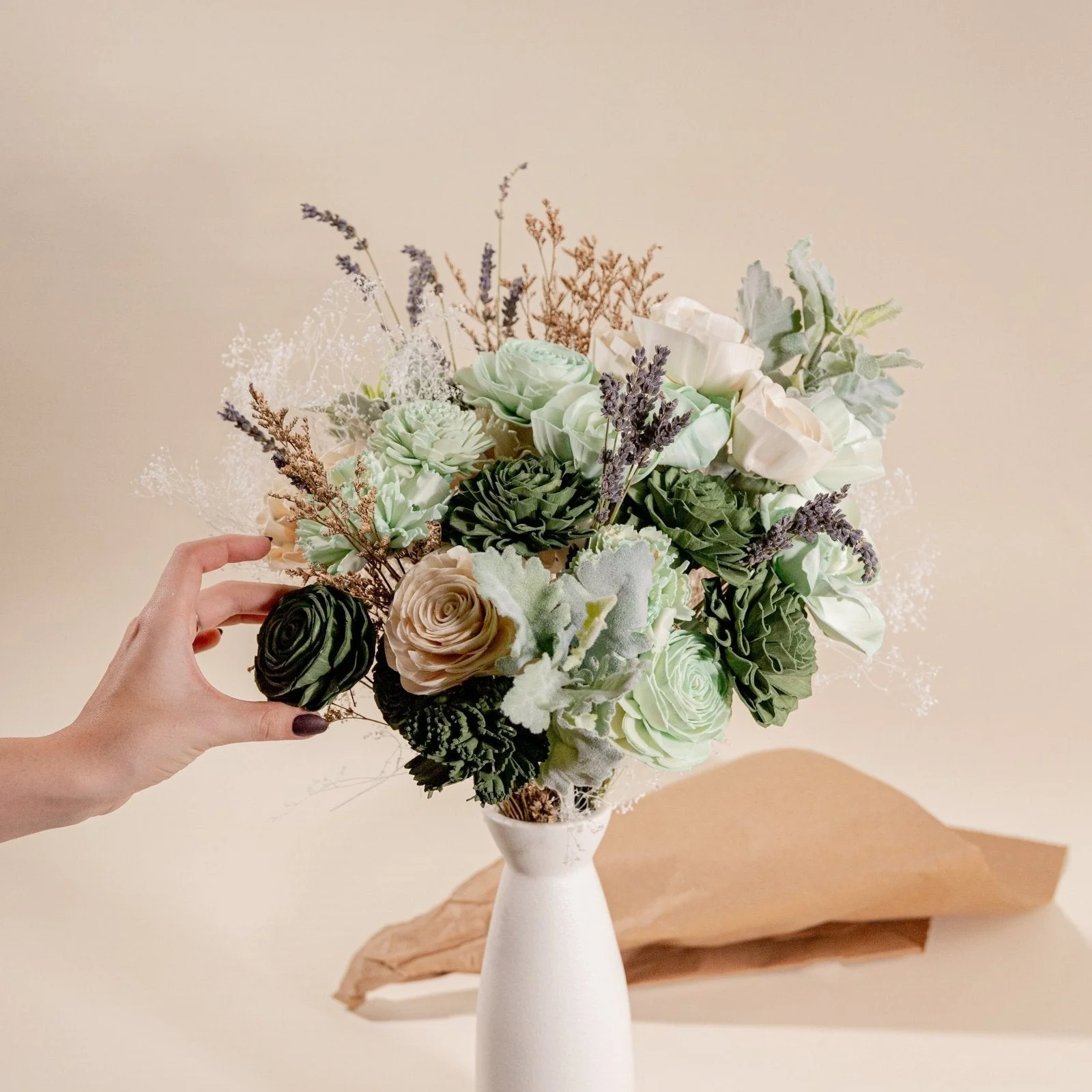 Sage Meadows Loose Flower Finished Bouquet - Image 3