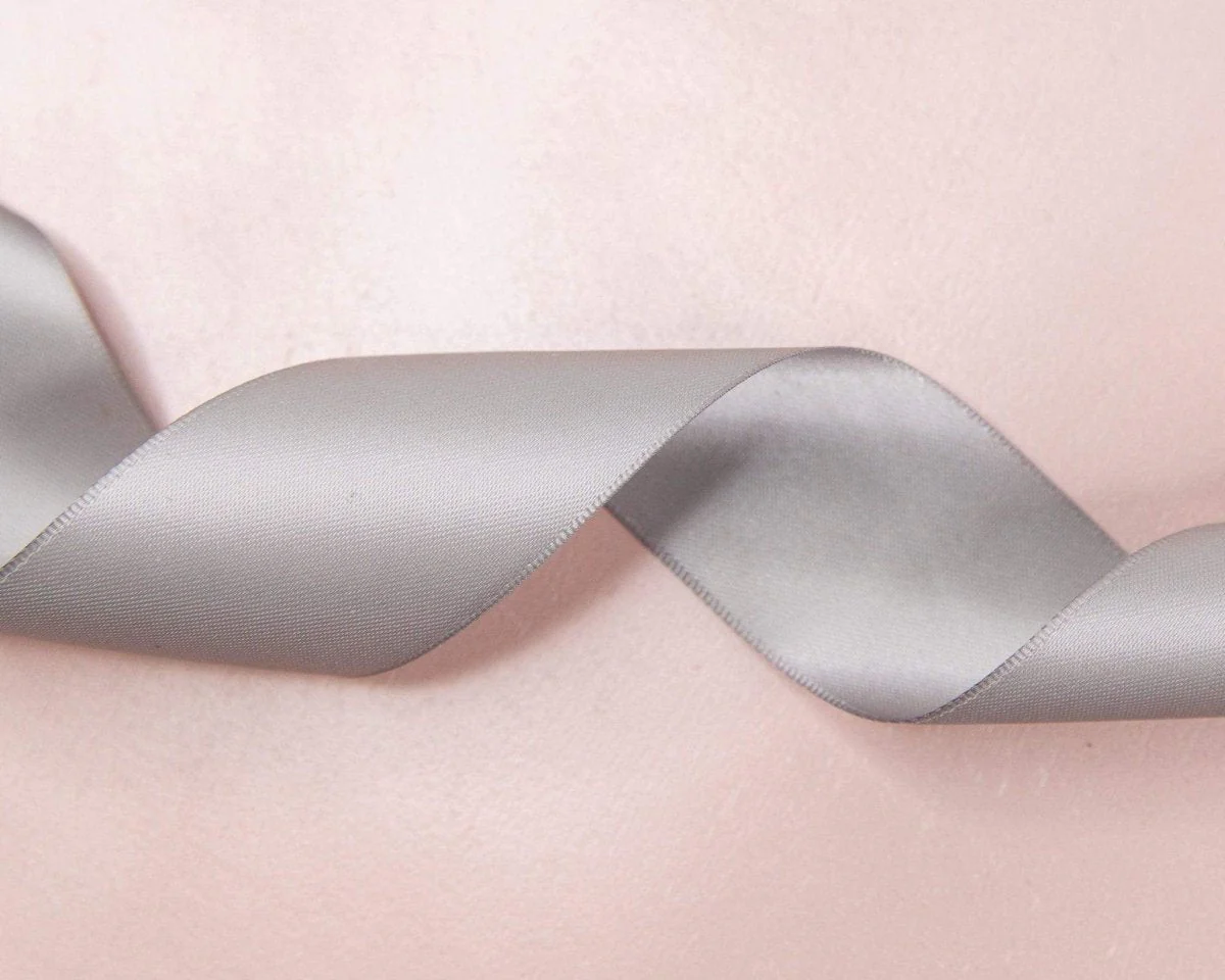Satin Ribbon - Silver - Image 2