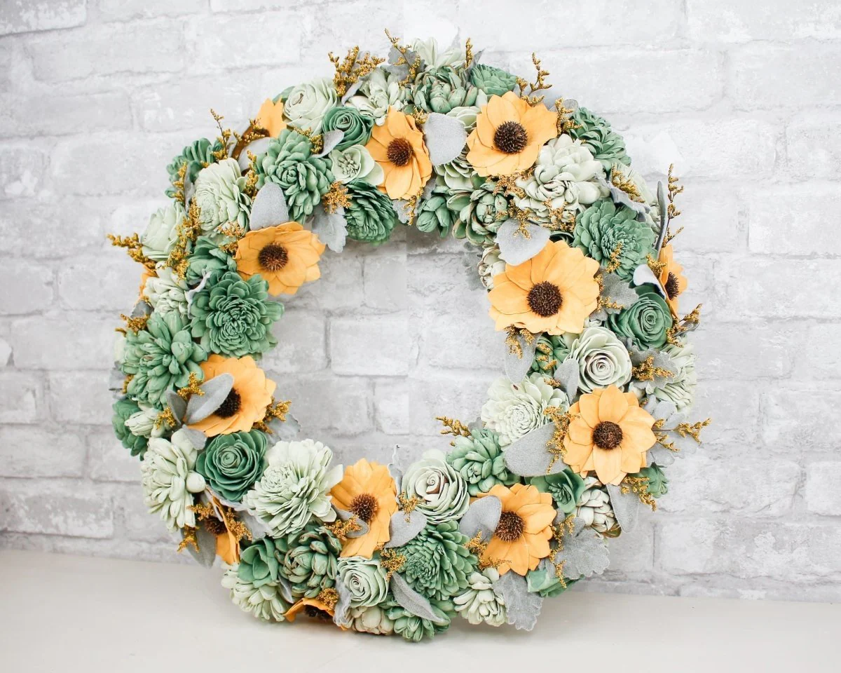 Sunflower and Succulent Wreath Craft Kit - Image 3