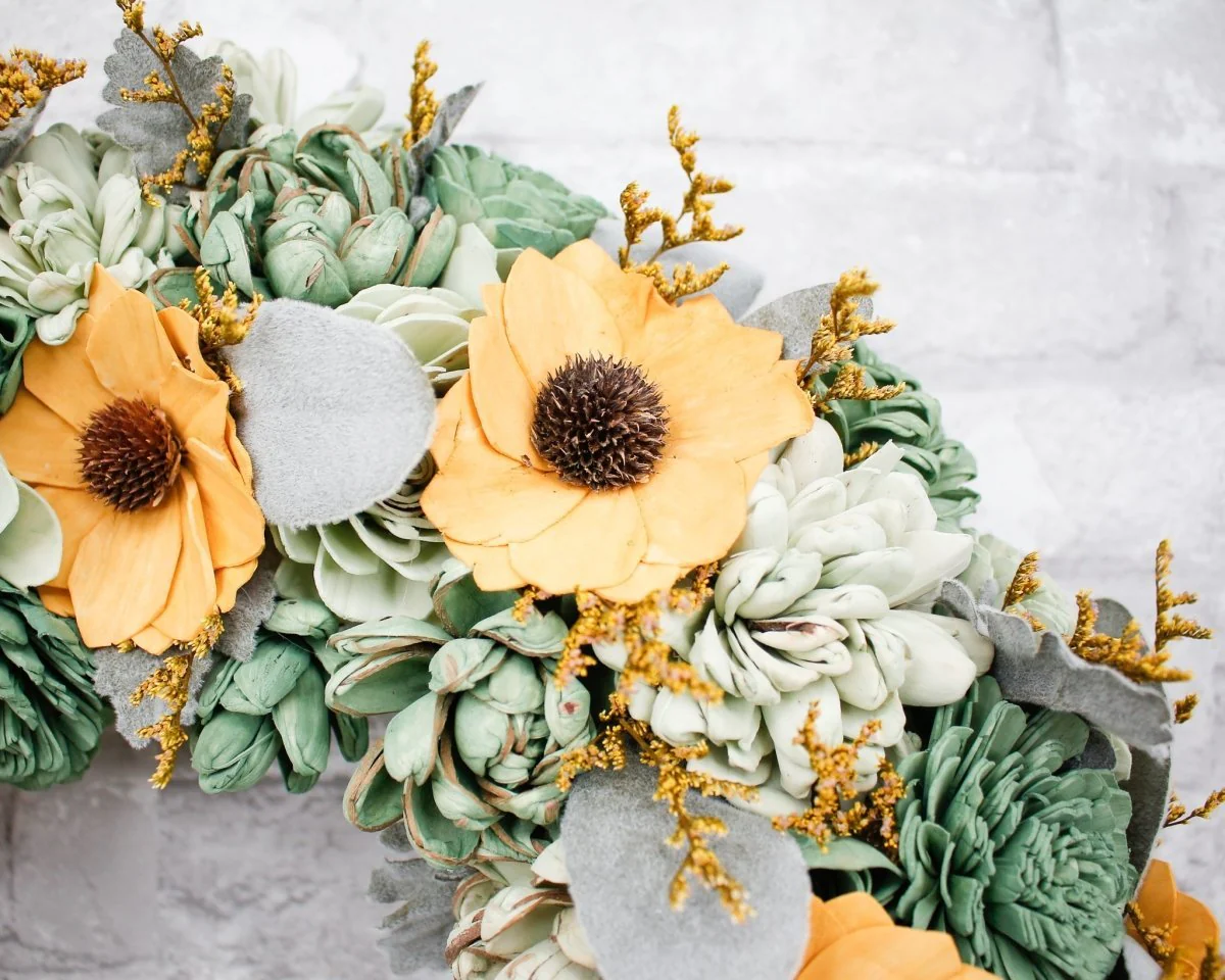 Sunflower and Succulent Wreath Craft Kit - Image 4