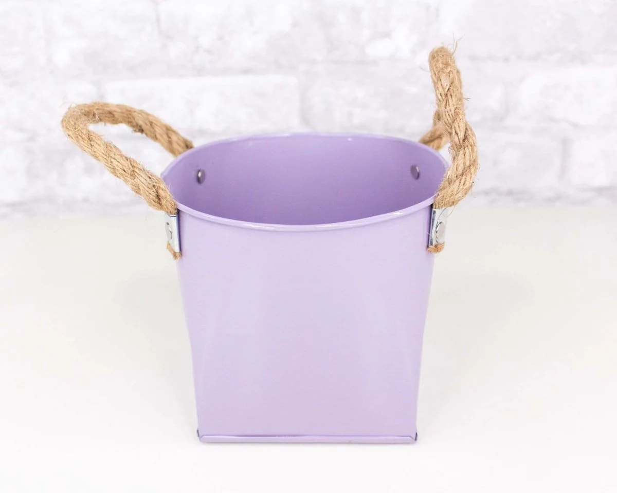 Tin Bucket w/ Handles - Lavender - Image 3