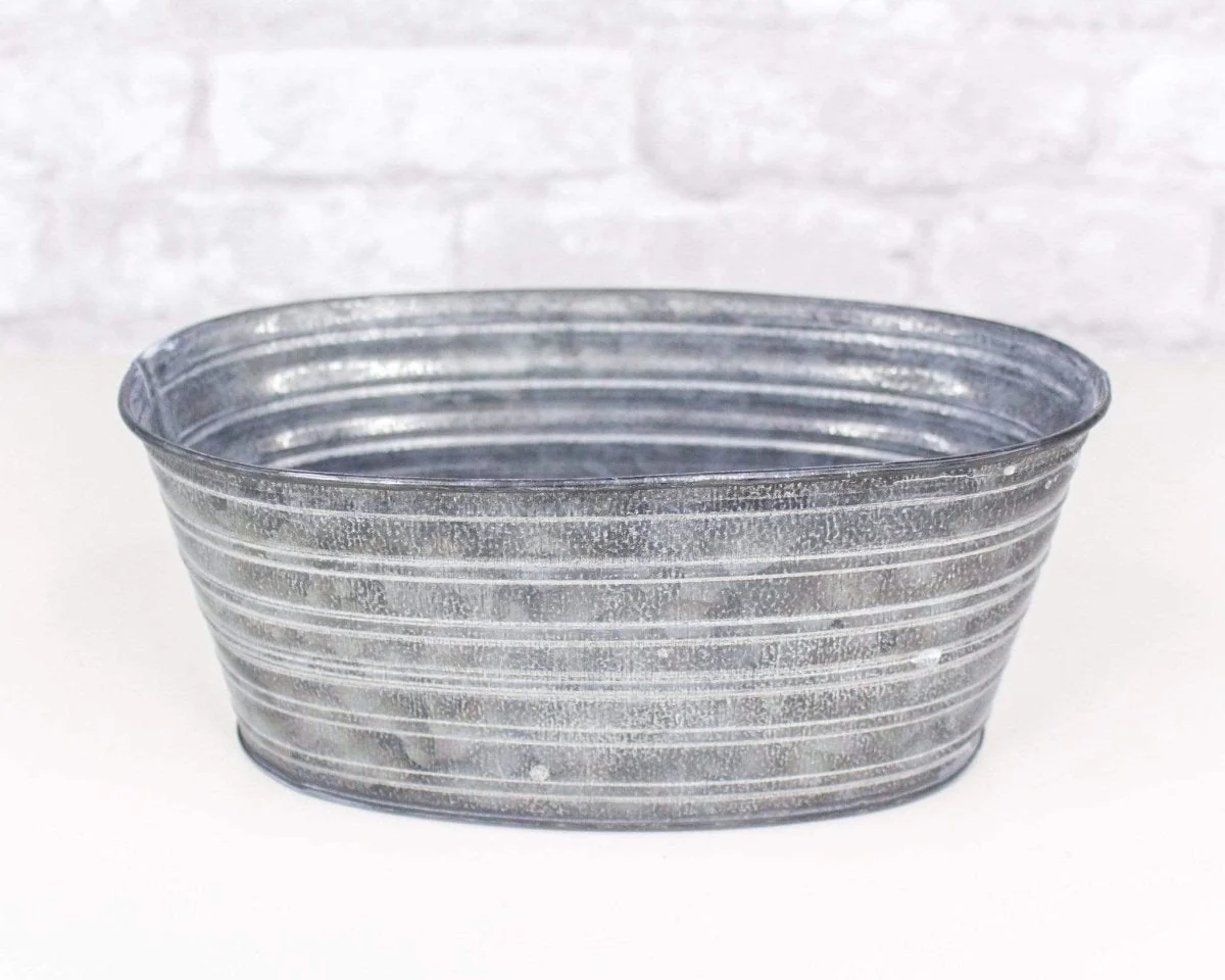 Tin Oval Tub - Galvanized - Image 2